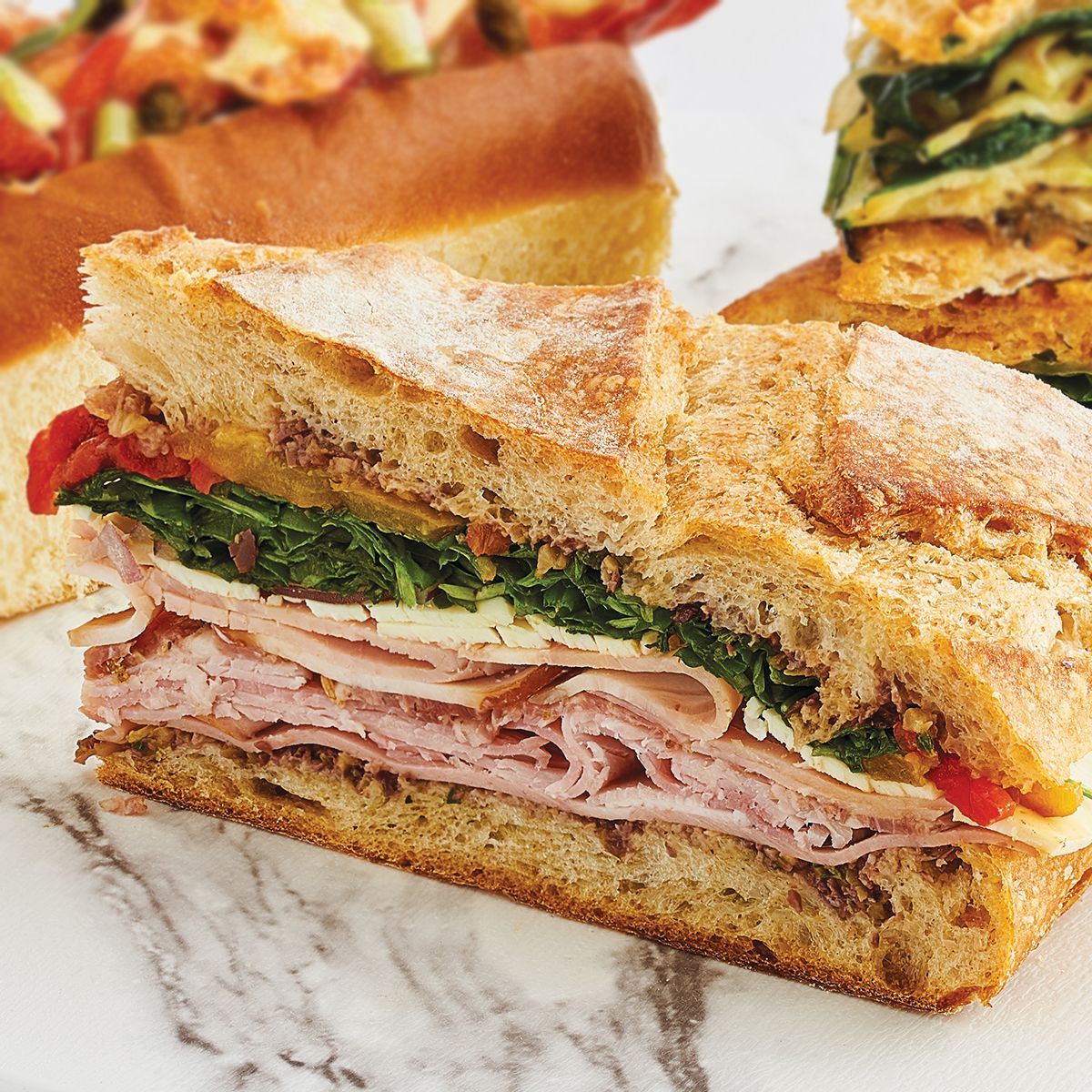 Ladies and gentlemen, her. 🙌 The signature muffuletta! #ProntoByGiada #FeastTheEmpire <a href="/CaesarsPalace/">Caesars Palace</a>