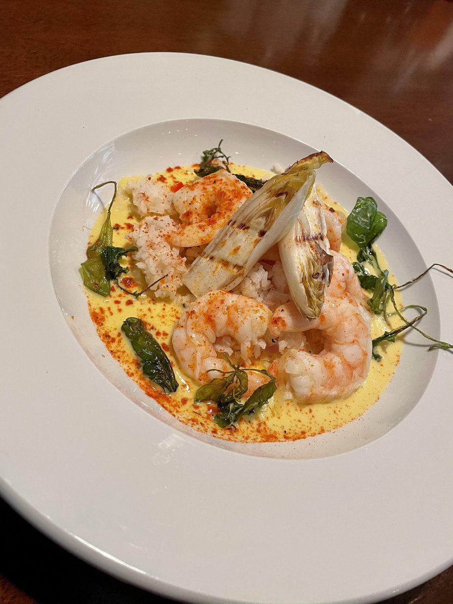 Chef's Feature Tonight!
pickled jumbo shrimp | grilled endive heart | missimati rice | sweet corn coulis | crispy greens