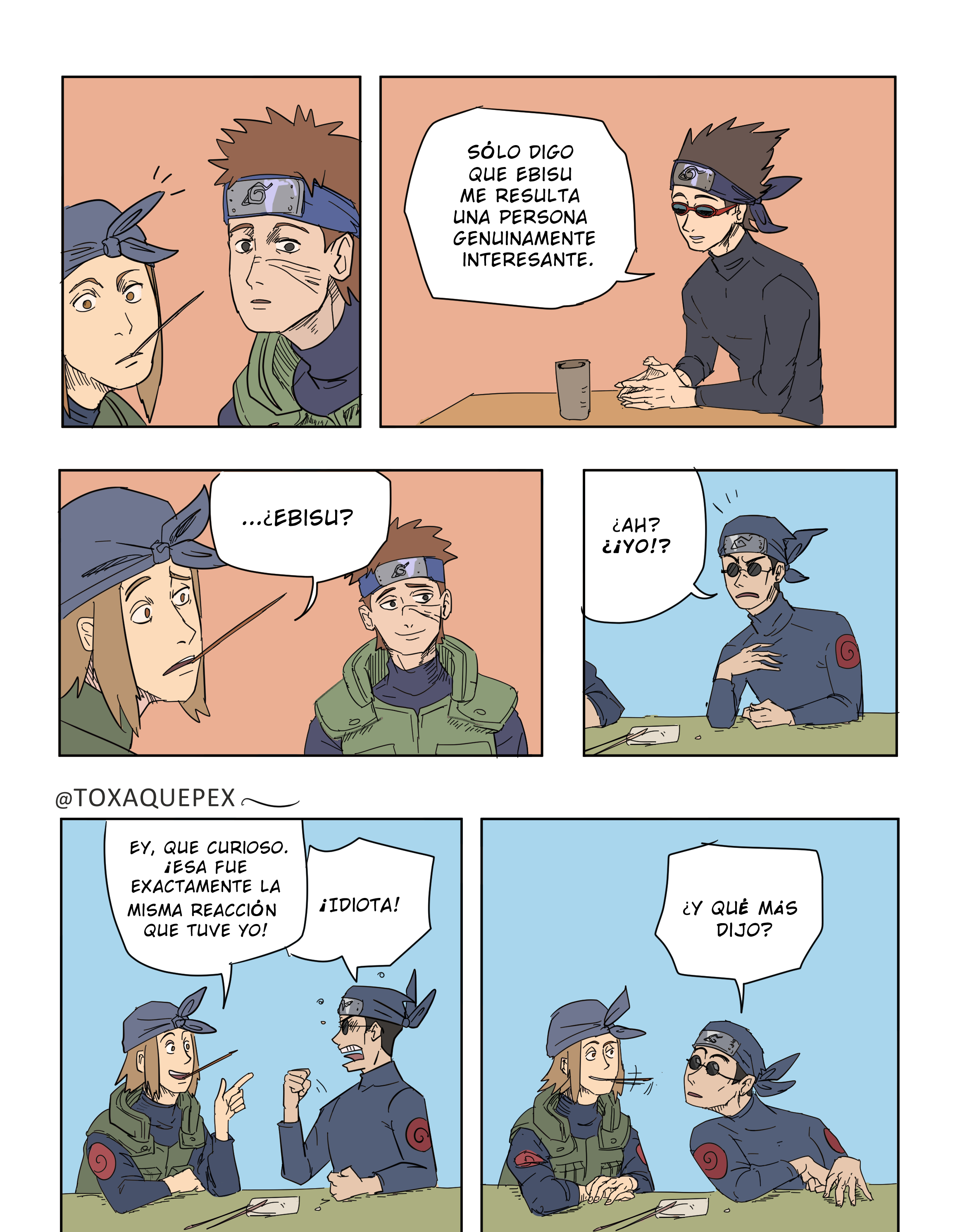 ᴛoxaquepex Art Nadie Se Cree Mi Crackship Ni Ebisu Gracias A Mis Amigas Por Ayudarme A Traducir Genmashiranui Aobayamashiro Raidonamiashi Ebisu Aobisu Naruto ナルト Naruto 나루토 山城アオバ 不知火ゲンマ 並足ライドウ