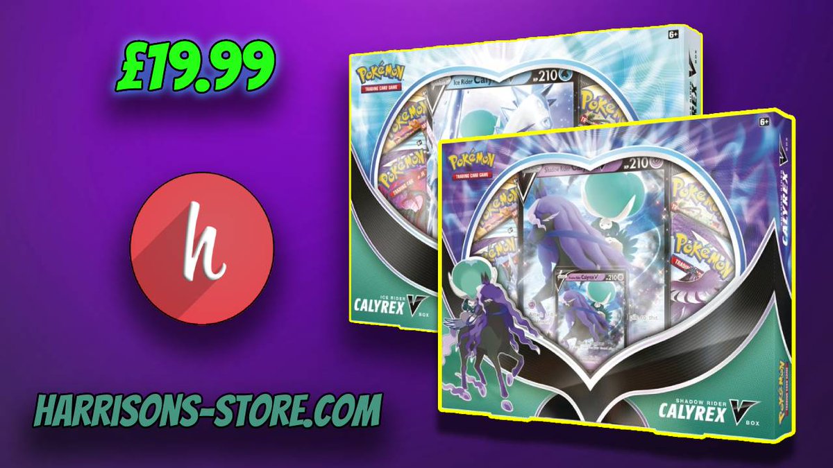 StoreHarrisons's tweet image. These powerful Pokemon Glastrier &amp;amp; Spectrier has came to test you!
As long as you make sure its fed with the right carrot, it will become a noble steed!
Ice Rider and Shadow Rider Calyrex 
@ Harrisons-store.com
#PokemonTCG #Pokemon #pokemoncommunity
