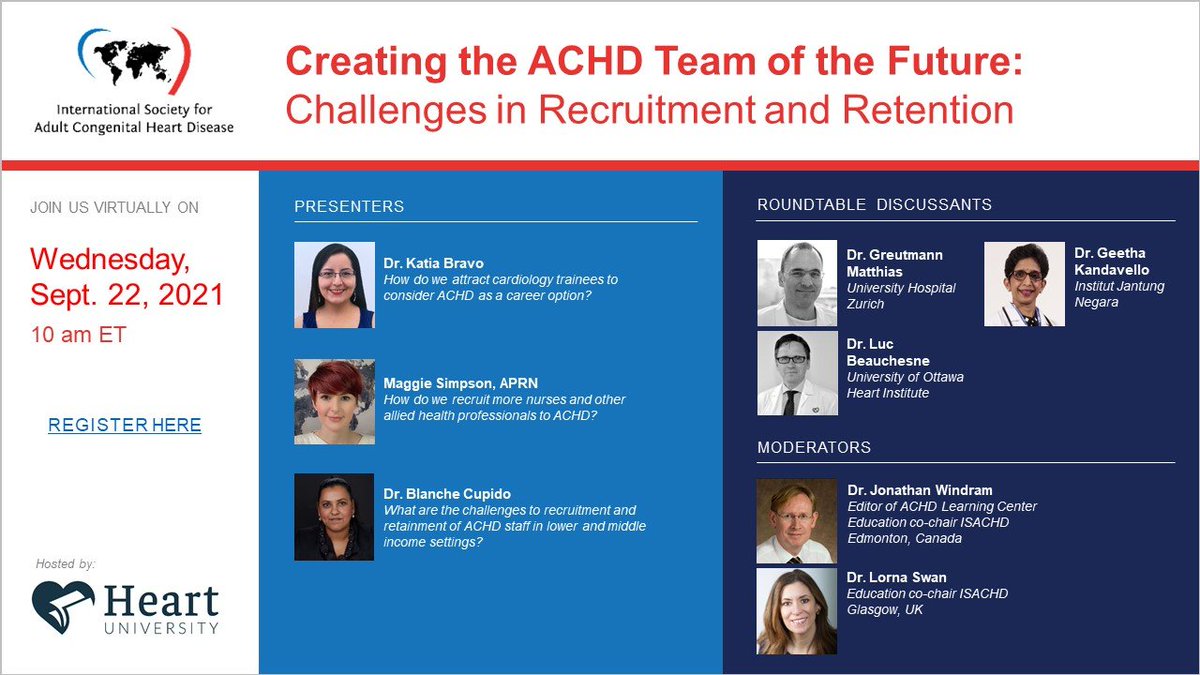 Agree this is a major issue globally for all ACHD providers.  <a href="/ISACHD/">Int’l Society for Adult Congenital Heart Disease🌎</a> &amp; <a href="/heartuni_org/">HeartUniversity.org</a>  have put together a great panel to discuss this 22 Sep.
Click the link below to register
us06web.zoom.us/webinar/regist…

Join <a href="/Bravo__MD/">Katia Bravo, MD, FACC</a> <a href="/m4ggiesimpson/">Maggie Simpson</a> @swan_lorna &amp; the team and share your thoughts