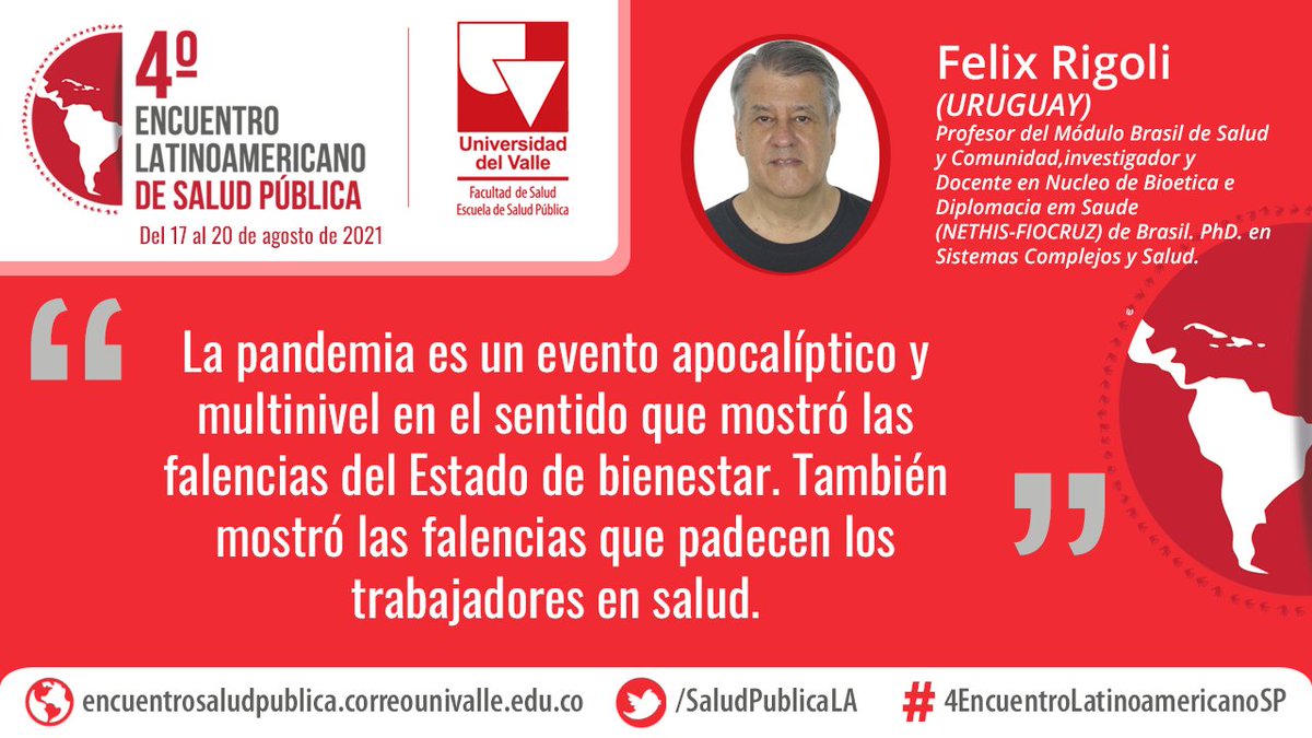 SaludPublicaLA's tweet photo. 🗣️ Estas fueron algunas de las frases que nos dejaron Ángela Amaral Santana y Felix Rigoli en la conferencia "El mundo del trabajo y las/los trabajadores de la salud pública" del 3° día del #4EncuentroLatinoamericanoSP.

🖥️ Vea la conferencia completa en: 
https://t.co/xh6sfHMx3O https://t.co/BtbZ9EVwxI