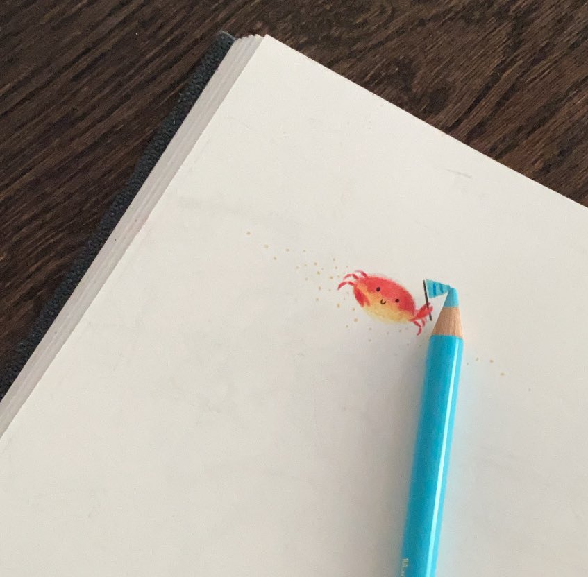 He’s so smol 🦀 #kidlit #kidlitart #picturebook #picturebookart