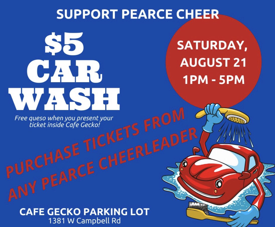 Tomorrow is the day! Come support Pearce Cheer! We can’t wait to see you at Cafe Gecko from 1-5! Go Mustangs!! #PHSconnects #WeArePearceCheer