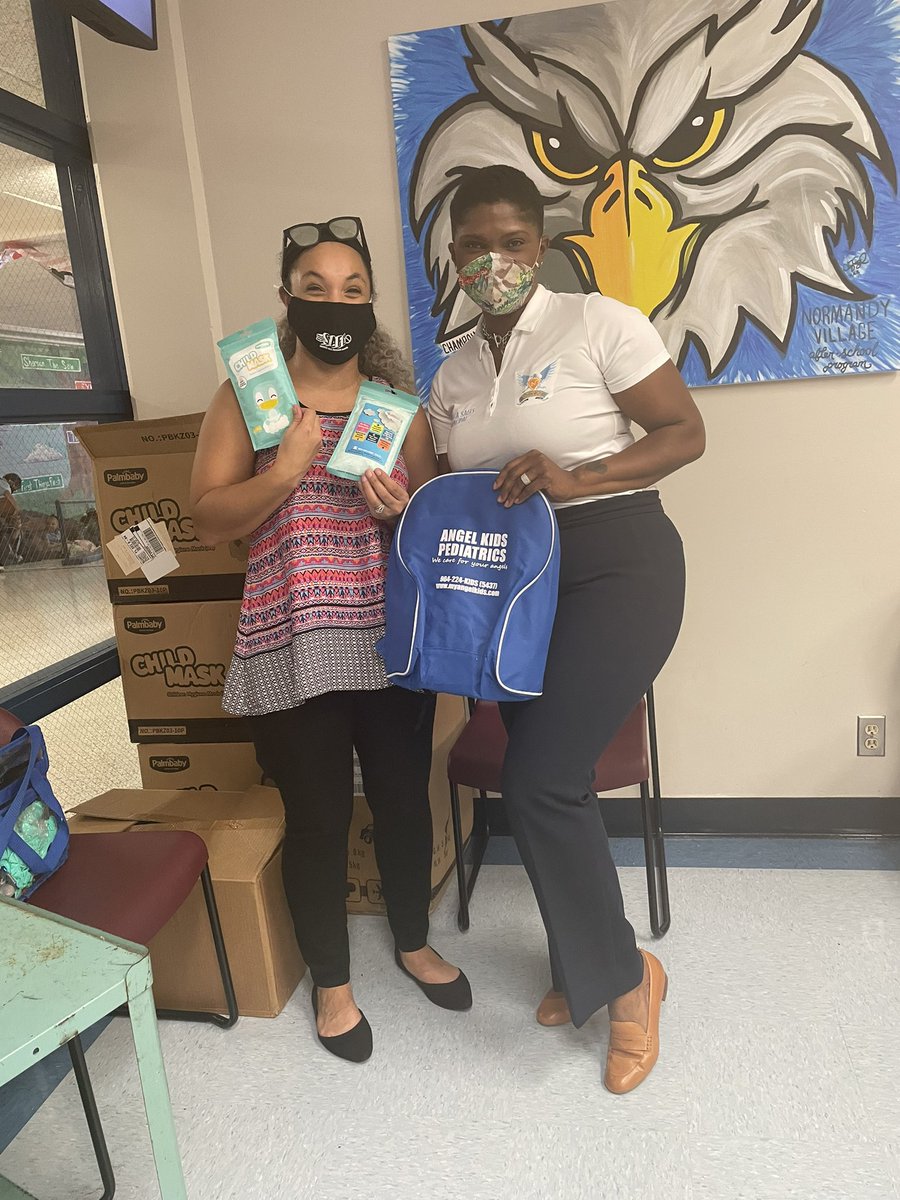 Meet Vanessa Williams.
Vanessa showed up after school with an awesome stash from Angel Kids Pediatrics…. Boxes of masks for us to distribute as needed and backpacks filled with supplies!!!!
We love our new partners at Angel Kids Pediatrics!!!