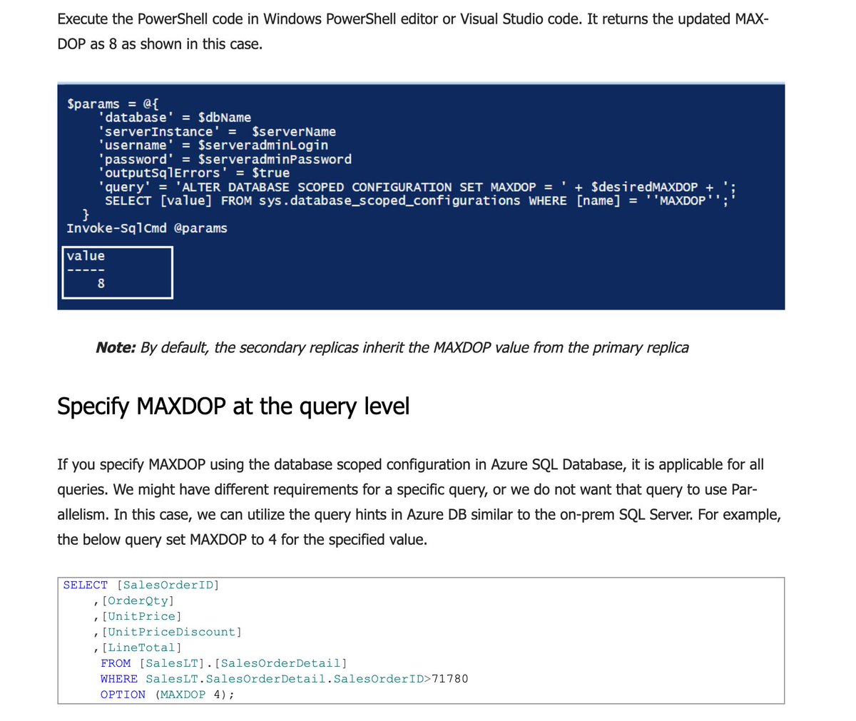 gp_pulipaka's tweet image. The MAXDOP: Configure the Max Degree of Parallelism in #AzureSQLDatabase. #BigData #Analytics #DataScience #AI #MachineLearning #Azure #IoT #IIoT #Python #RStats #TensorFlow #JavaScript #ReactJS #Serverless #Linux #Programming #Coding #100DaysofCode
bit.ly/3z5fKag