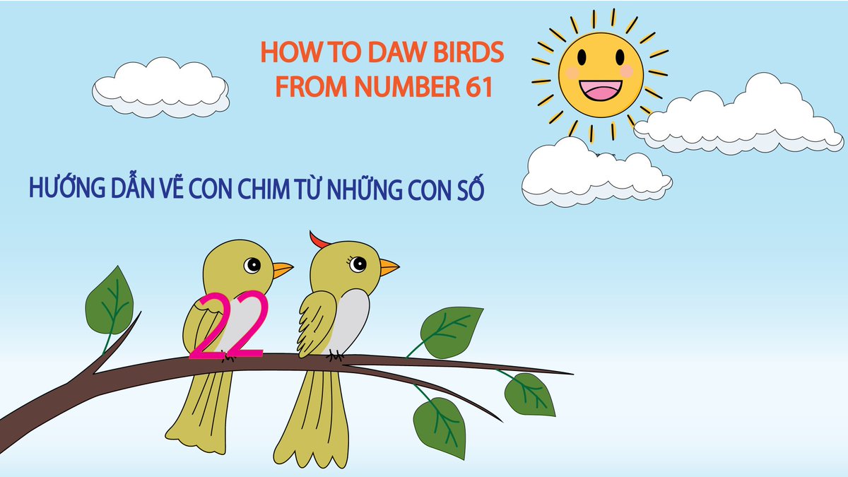 DrawLearing's tweet image. How To Draw A Bird youtu.be/RloAO1fTxt0 via @YouTube 
I am drawing a double of birds from numbers. Cute birds are jumping on the tree. Follow along to see what English words we will learn today through the picture
