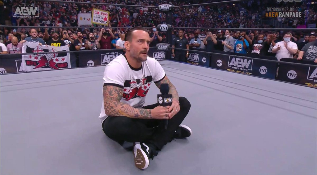 I feel like I’m in middle school again. This is just amazing. Welcome back CM Punk!!! #AEWRampage