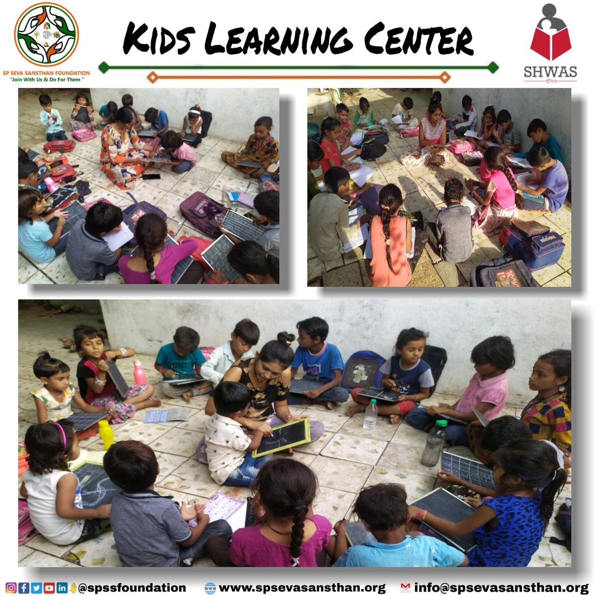 Our Kids Learning Center at #Ganeshnagar, #Jamnagar in #Gujarat with the help of Shwas Kids 

'Join With Us & Do For Them'

#spssfoundation #spsevasansthan  #Gujaratngo #jamnagarngo #csrindia  #ngoindia #education #slumeducation  #kidseducation #volunteers #childreneducation