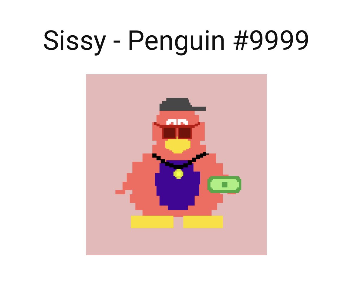 MrWessa (@mrwessa) on Twitter photo I minted the very last <a href="/PunksPenguin/">PenguinPunks</a> 😍😍😍
#nft #cryptocurrency #Crypto #Binance #BinanceNFT #BinanceSmartChain #PenguinPunks #nftcollector #nftcollectors I minted the very last <a href="/PunksPenguin/">PenguinPunks</a> 😍😍😍
#nft #cryptocurrency #Crypto #Binance #BinanceNFT #BinanceSmartChain #PenguinPunks #nftcollector #nftcollectors