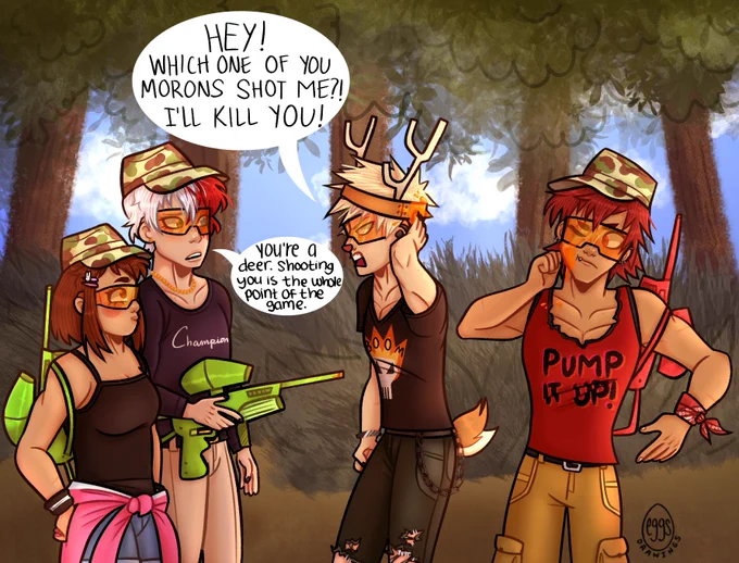 total drama academia 🏝🎬 
paintball deer hunt 