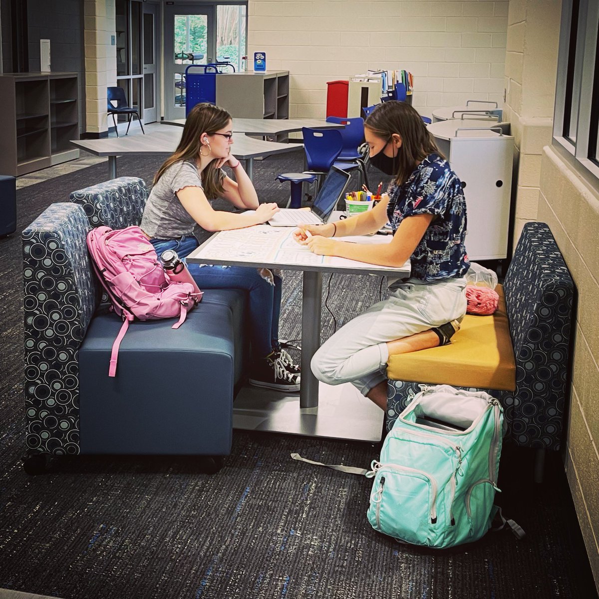 It’s great to see students settling in and getting comfortable working in their new learning commons! 

(Posted with permission)