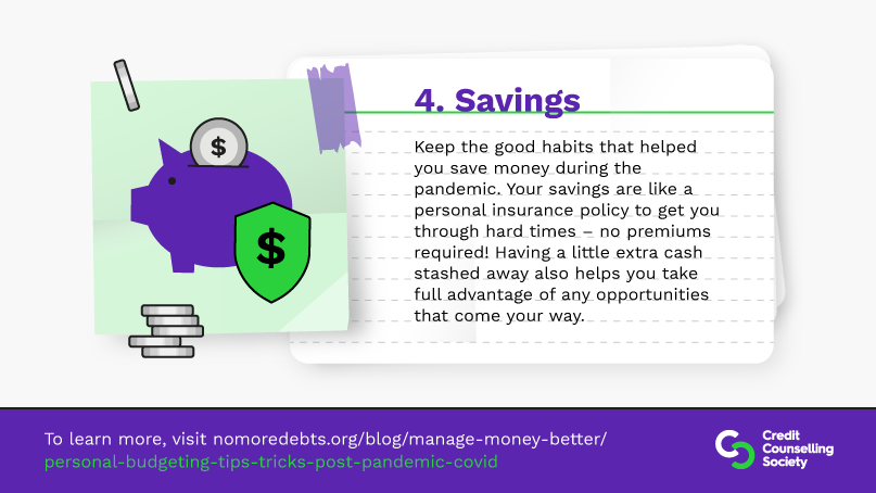 CrdtCounselSoc's tweet photo. If you managed to build a healthy amount of savings during the pandemic, try to keep that fund up into the future. You never know when it will come in handy! 

#PersonalBudgetingTips #LearnWithCCS

Read more tips https://t.co/tTh6VnOiZZ https://t.co/7bmN3tLnVU