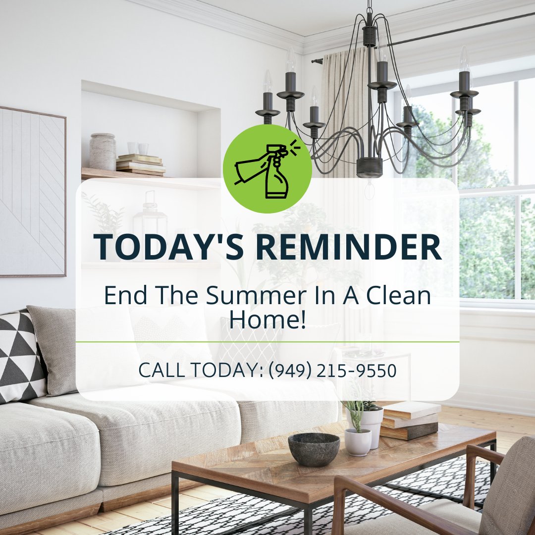 howardsreferral's tweet photo. Summer is almost over!

That means it is time for some seasonal home cleaning.

Book a house cleaning appointment and get $40 off your initial house cleaning with a setup of a regular service schedule.⠀
⠀
Call today: (949) 215-9550⠀
Book Online: https://t.co/GY1JF8M6FP https://t.co/WfDIgXikqp
