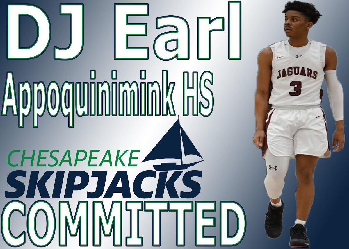 skipjacksmbb's tweet photo. We would like to welcome DJ Earl to the Chesapeake College family. DJ is from Delaware, and he graduated from Appoquinimink High School. DJ has signed to be a part of Skipjack Nation. Welcome to the family DJ!
#RollJacks #SkipjackNation https://t.co/yvIYweUeeF