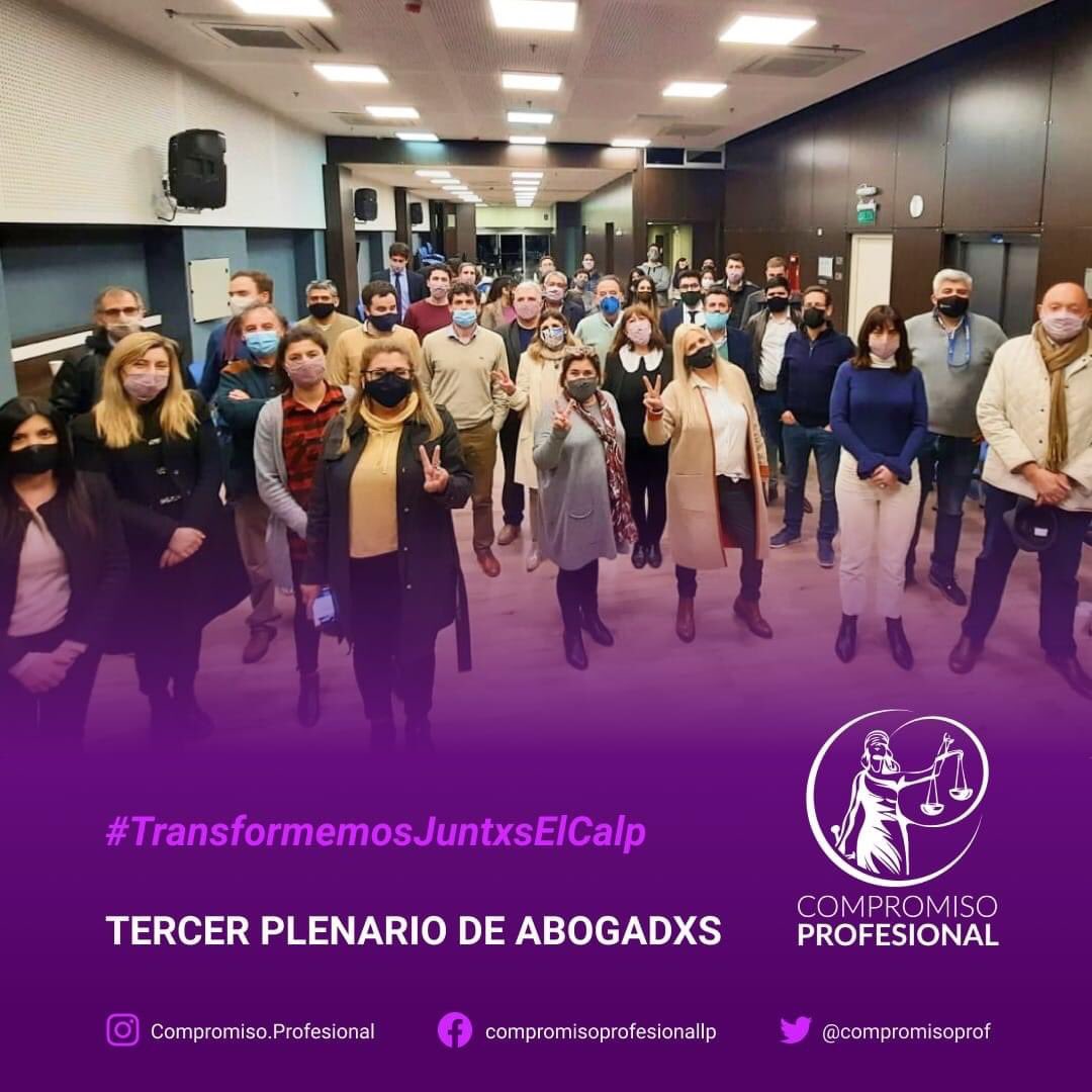 CompromisoProf's tweet photo. ⚖Plenario de Abogadxs⚖ 

Reafirmamos nuestro #Compromiso de #Transformar el Calp👇 
Para lograrlo, apostamos a seguir trabajando en la DIVERSIDAD, reconociendo la HETOREGENEIDAD de nuestro ámbito y la UNIDAD que se necesita https://t.co/VZeIJx6Olg
