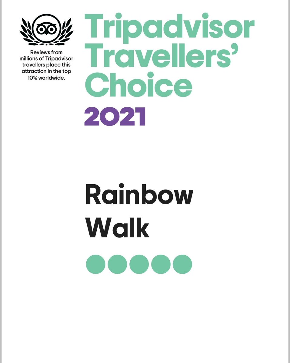 We've won an award!! 

Rainbow walk is a TripAdvisor Travellers’ Choice Award Winner!! Thank you to everyone for visiting, taking pics and of course sharing your visits on TripAdvisor.

@Tripadvisor
@We_Are_Swindon
@swindonadvertiser @SwindonCouncil 
@Tripadvisor @inswindon