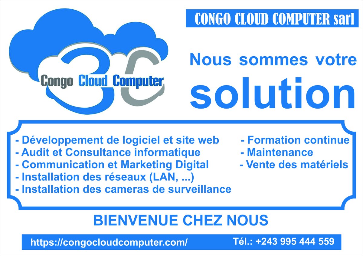 congo_cloud's tweet photo. Le monde change, les numériques accompagnent le monde et ns, ns vs accompagnons. Ns sommes à l'heure du numérique, une période où vs pouvez tout contrôler depuis n'importe où.
Notre mission est que vs sentiez comment le numérique rend facile les tâches difficiles. @numeriquecd https://t.co/ydQIxefx3v
