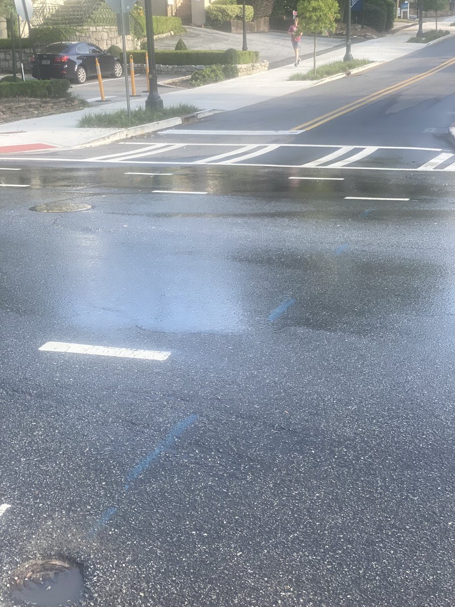 Hey <a href="/ATL311/">Atlanta 311</a>  there may be a water main problem on E Andrews at Paces Ferry Place or it might be sewage.