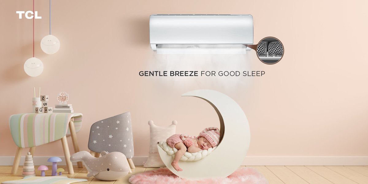 tcl_middleeast's tweet image. Ensure your baby&apos;s comfort through thousands of mini-holes from #TCL_AC&apos;s Gentle Breeze mode. 

#TCL_GentleCool #AirConditioning #GentleBreeze