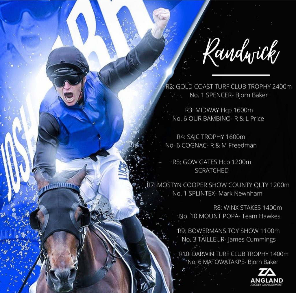 Great day of racing at @royalrandwick today with the first Group 1 of the season. @JoshuaParr8 has a nice book of rides, Good luck everyone @BBakerRacing @Freedman_bros @mark_mnracing @HawkesRacing @godolphin