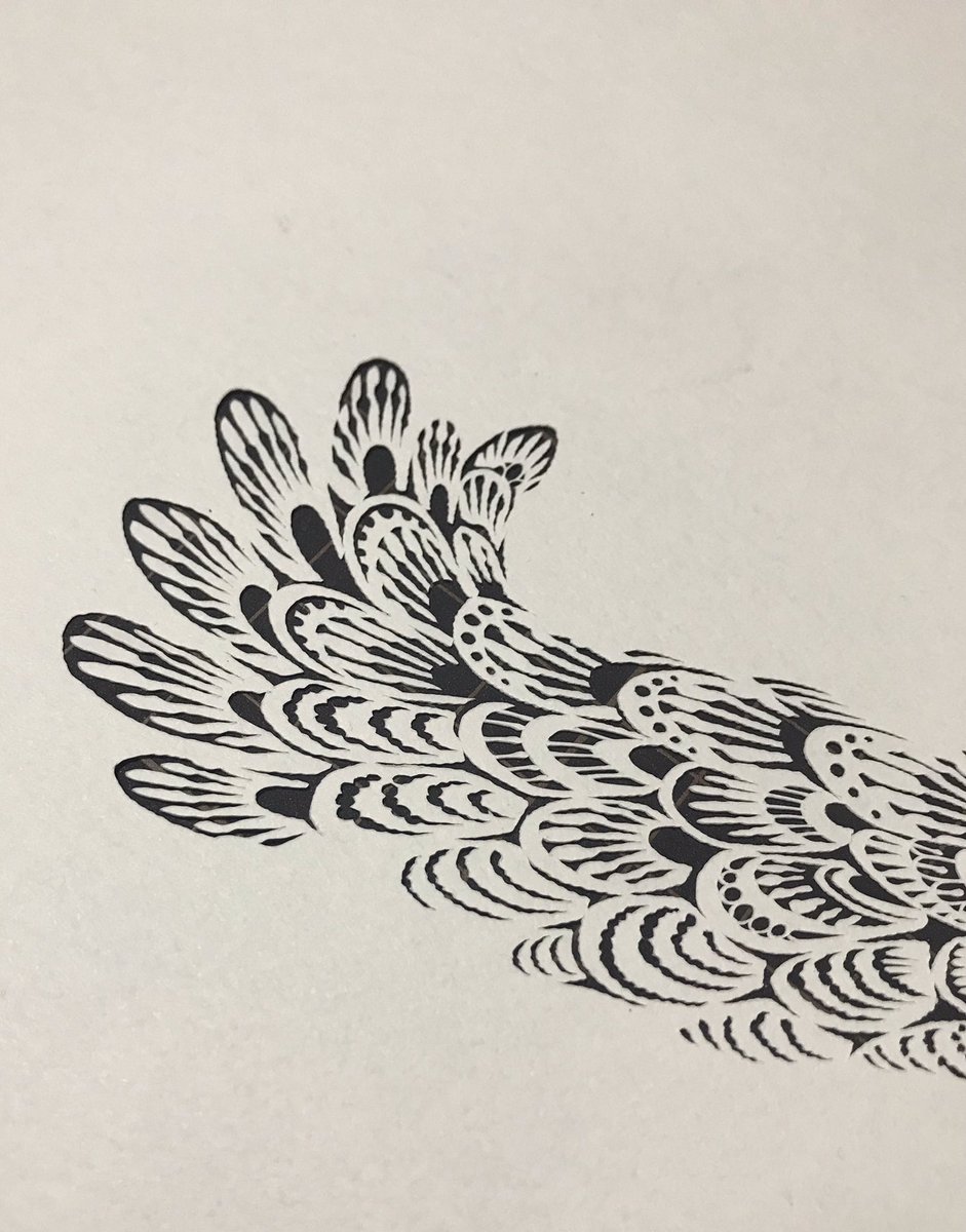 コツコツと
#切り絵 