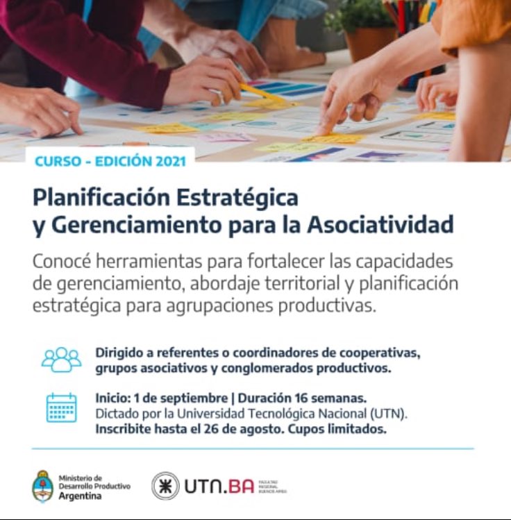 Danisabel_Moya's tweet photo. Está abierta la inscripción al curso de planificación estratégica para grupos asociativos y clúster pensado para fortalecer las capacidades de gerenciamiento, abordaje territorial y planificación estratégica.

Pueden inscribirse en el siguiente link:
https://t.co/1ebBevBBQU https://t.co/Bl0oadlhAg