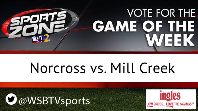 WSBTVsports's tweet photo. Should @WSBTVsports cover @Norcross_FB
 vs. @MillCreekHawk as the Game of the Week on Aug. 27? 
Each RT is 1 vote.
More info here: https://t.co/uu3l8hq5vQ https://t.co/0KwPm0YRCX