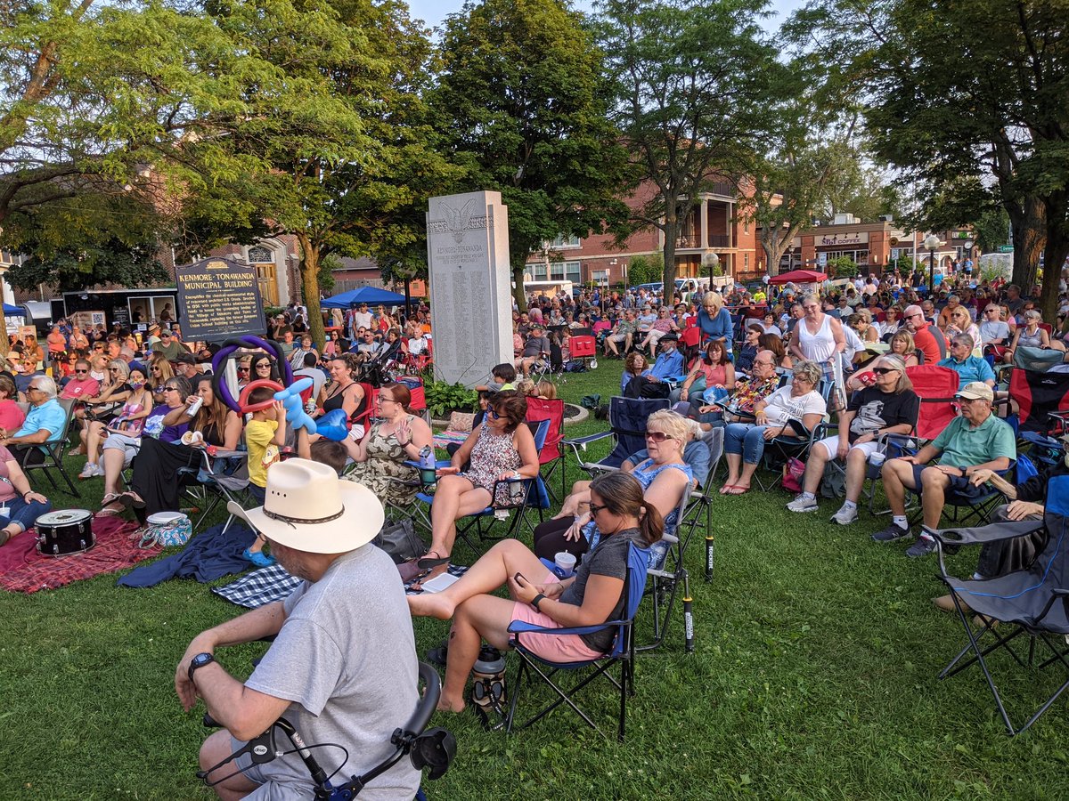 AndrewBaglini's tweet photo. AWESOME turnout for Kenmore Summer Concerts on the Green this evening! The Knight Crew was fantastic, and now the @bfloBeatles are taking us through the rest of the evening. Stop by if you like The Beatles, because these guys are legit! https://t.co/qdTiHSZe7y