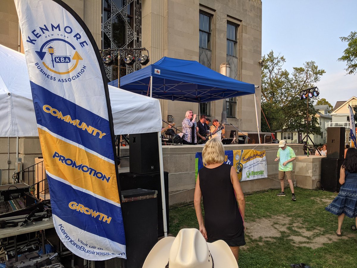 AndrewBaglini's tweet photo. AWESOME turnout for Kenmore Summer Concerts on the Green this evening! The Knight Crew was fantastic, and now the @bfloBeatles are taking us through the rest of the evening. Stop by if you like The Beatles, because these guys are legit! https://t.co/qdTiHSZe7y