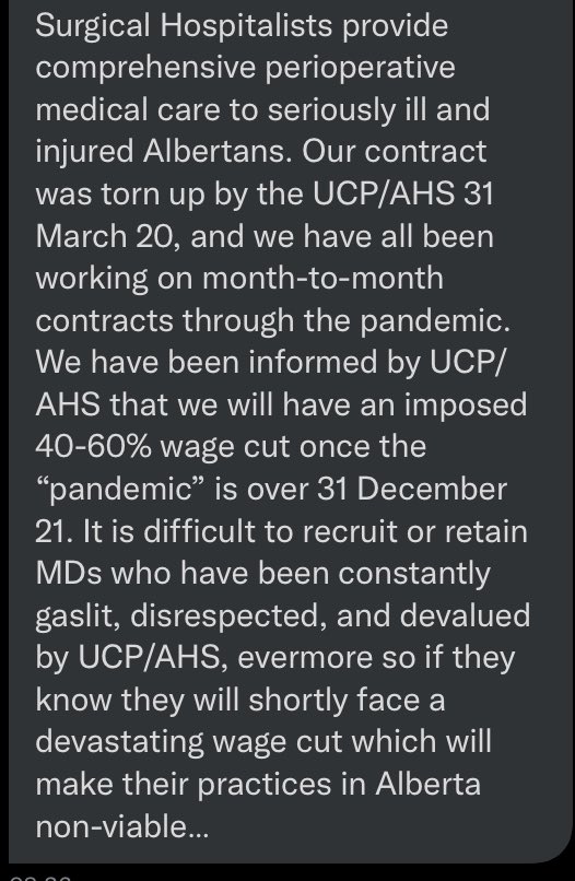 TheBreakdownAB's tweet photo. From the DMโsโฆ
Sounds like not only is the war on physicians going on during during a pandemic that is about to spin out of control.
It looks like itโs just getting started.
#abpoli #ableg #cdnpoli https://t.co/SnrYTq5Fgh