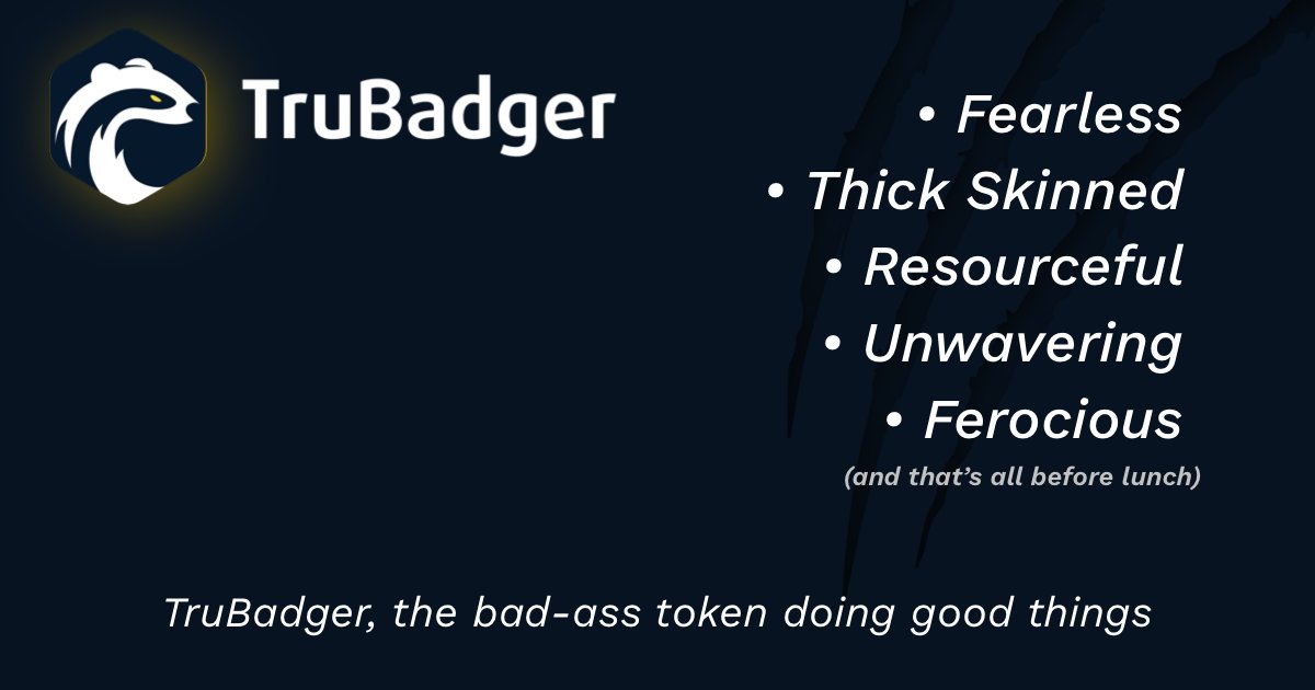 TheTruBadger's tweet photo. Buy, Hodl, Sit Back, participate in TruBadger Army, and let’s grow together 🚀

#TruBadgerToken #TRUBGR #Crypto #cryptocurrency #cryptocurrencies #DeFi #AltCoins #cryptotrading #CryptoNews #cryptotwitter https://t.co/grS1EBkL6I
