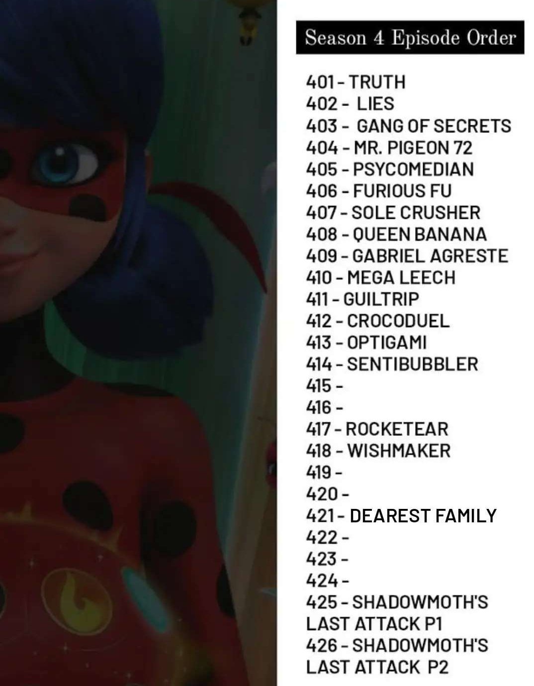 A Melhor Página dos Miraculers - ⚠️ LISTA DOS EPISÓDIOS DA