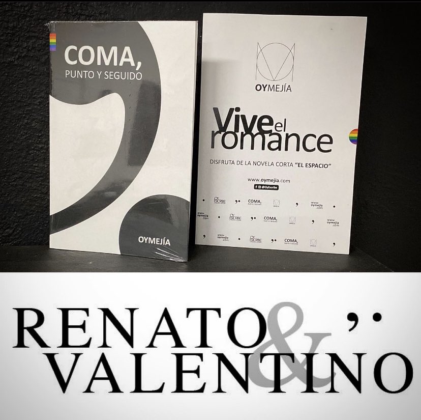 #ViveElRomance de Renato y Valentino en mi libro “Coma, Punto y Seguido” .
De venta en oymejia.com 

#OyMejia #OyEscribe #Novela #escritor 
#lgbt #novelalgbt #romance #gaystory #ShareWithPride #ViveElRomance