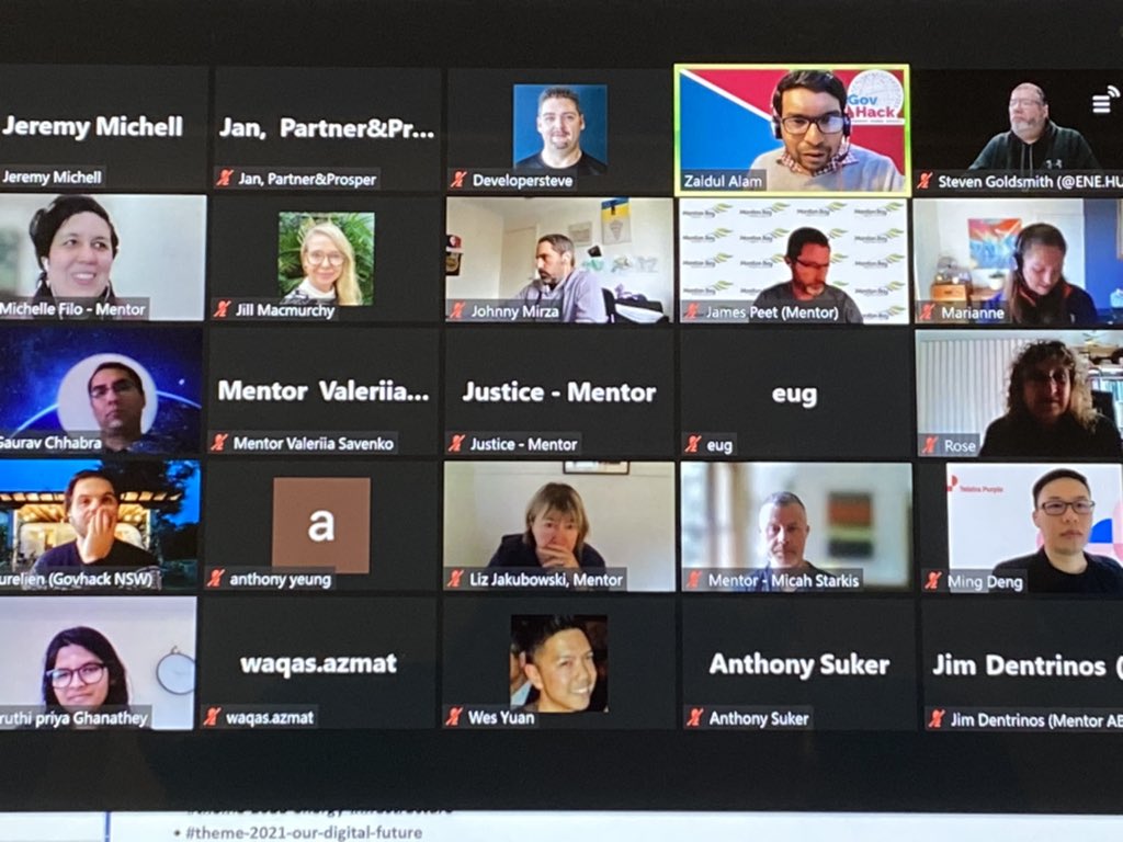 The #govhack mentors session, 90+ online!