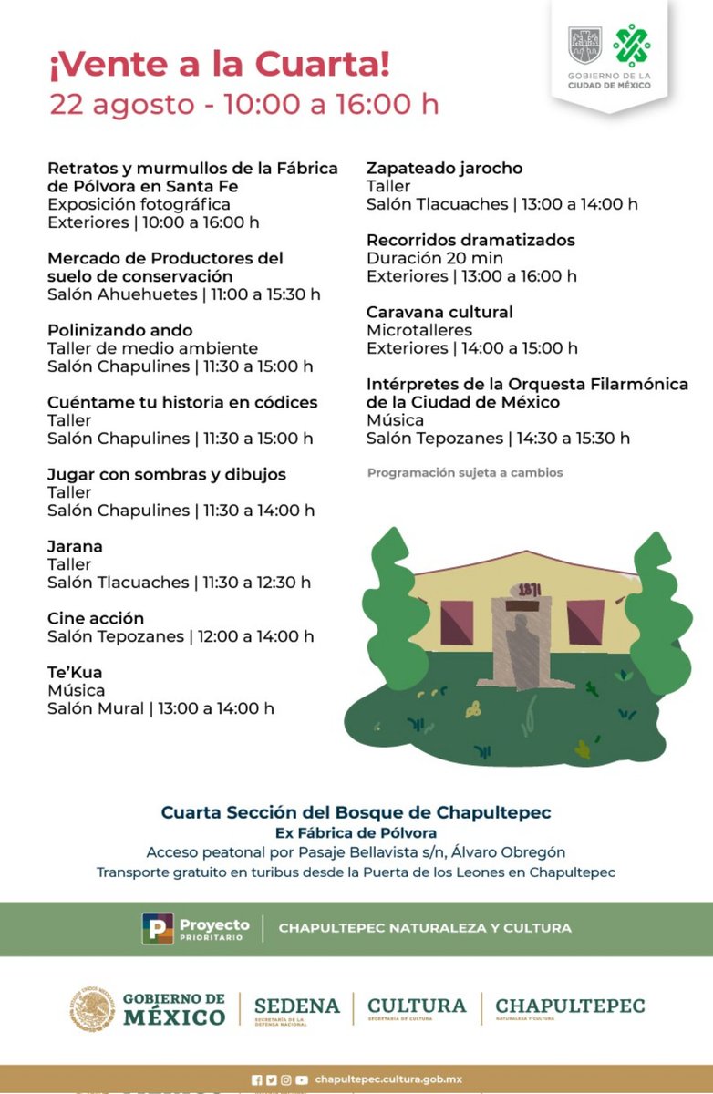 chapultepec_nc's tweet photo. ¡Por fin llegó el fin de semana!
Nos vemos este sábado y domingo en #LaCuarta Sección de #Chapultepec https://t.co/0tzKXdjiI4