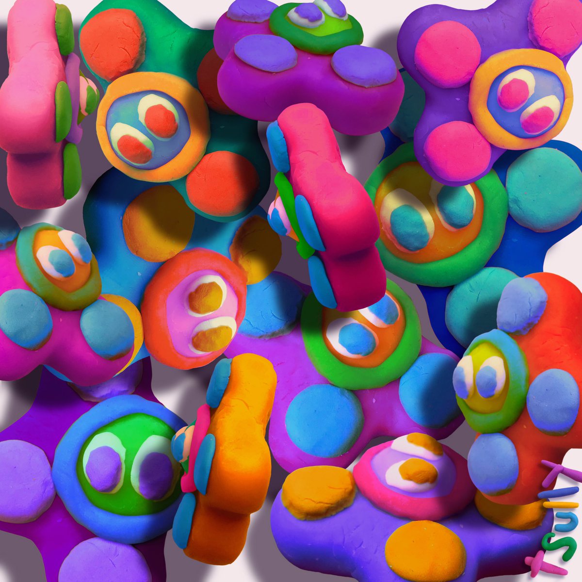 tsullyart's tweet image. dollar store playdoh designs