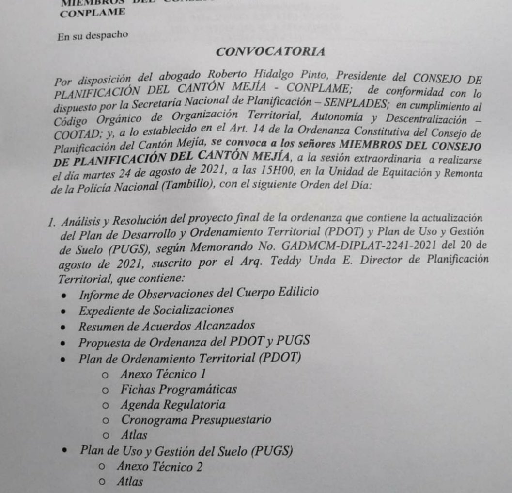 asociamigrantes's tweet photo. @PoliciaEcuador se presta para esto?, @MinGobiernoEc nuestro pueblo rechaza esta actitud del Alcalde, allí estaremos la @UNORIC2021 y todo el cantón Mejia rechazando esta imposición del Alcalde Roberto Hidalgo https://t.co/jcejrvWDMv