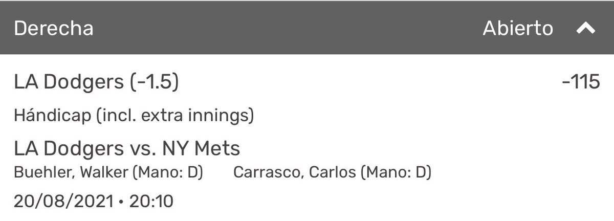 CONWIPICKSS's tweet image. MLB⚾️

Aquí les dejo un último #FreePick para el día de hoy 🎯👇🏼

VAMOS DODGERSSS🔥🔥‼️‼️
#Dodgers #MLB #FreePicks #GamblingTwitter 

Dodgers vs Mets 
Pick: Dodgers -1.5