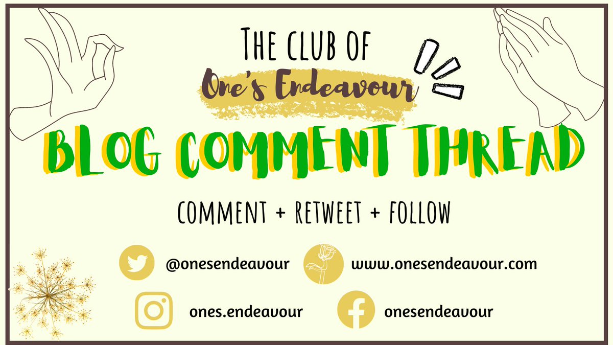 📌𝑩𝑳𝑶𝑮 𝑪𝑶𝑴𝑴𝑬𝑵𝑻 𝑻𝑯𝑹𝑬𝑨𝑫📌 

⭐️ Share your amazing blog post
⭐️ Comment on other's blog
⭐️ Spread the love by RT&amp;like this post

Thanks&amp;I'll be returning all comments 
<a href="/BloggersHut/">Bloggers Hut ✨</a> #BloggersHutRT <a href="/BBlogRT/">BBlog RT</a> @cosyblogclub #theclqrt #TRJForBloggers #bloggerstribe