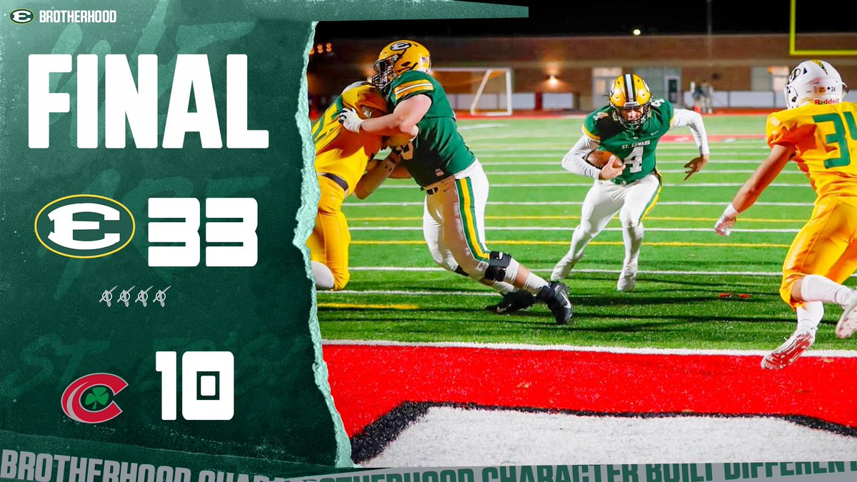 The St. Edward Football BROTHERHOOD moves to 1-0 after a 33-10 win tonight at Toledo Central Catholic #EDSUP