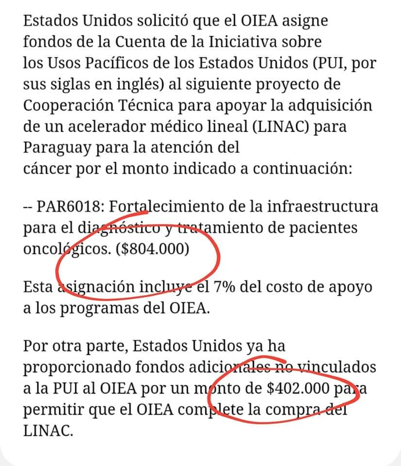 MarioGutirrezS3's tweet photo. Acabo de recibir un Correo de la Embajada de los EEUU 😀🙏

Me confirman que los EEUU cubrirán el monto de UN MILLÓN DOSCIENTOS MIL DÓLARES para el Equipo de Radioterapia y el OIEA el saldo restante. (Y si falta algo ya será muy poco). El llamado ya se hizo en Viena 💪 https://t.co/uEzvytjawI