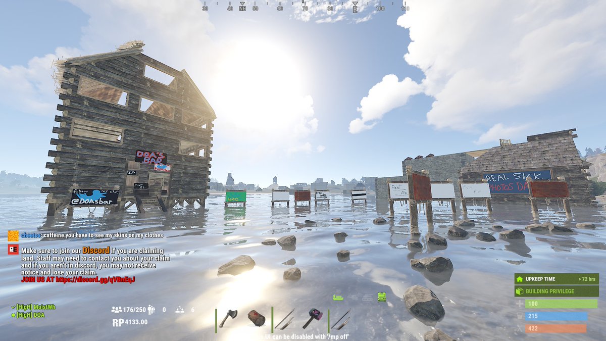 DOAsBar's tweet image. We out here in this relaxing Rust Empires RP server just chilling. Come say hi and get your photo taken by @MoistestWenWet #rust #rustempires #roleplayer