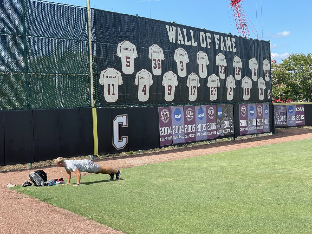 sbrooks525's tweet photo. It didn’t take long for @Daniel_brooks23 and @overholt_tyler to get to work after moving in today! It’s going to be fun to watch!! Let’s go!!#CofCBaseball https://t.co/ml8ptwr1wg