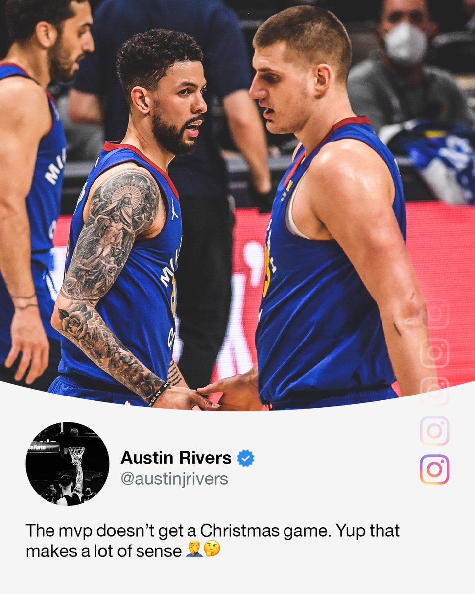 ESPNNBA's tweet photo. Austin Rivers has thoughts about the NBA Christmas schedule 😅 https://t.co/6aEVLyWu06