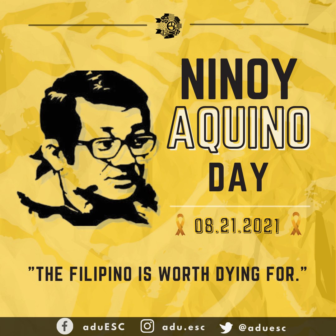 aduesc's tweet photo. #ESConnect
Today is the day that made a difference in Philippine history and holds a story worth remembering. We commemorate this day to this person who fought for independence and free democracy, Benigno โNinoyโ Aquino Jr.
#OneCOE
#ESCalate https://t.co/v4cV8CbigG