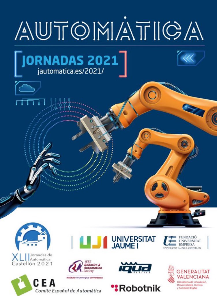 Las XLII Jornadas de Automática de <a href="/CEAutomatica/">CEA</a> se celebrarán en Castellón los días 1-3 de septiembre
jautomatica.es/2021/ <a href="/jautomatica/">Jornadas de Automática - CEA</a>