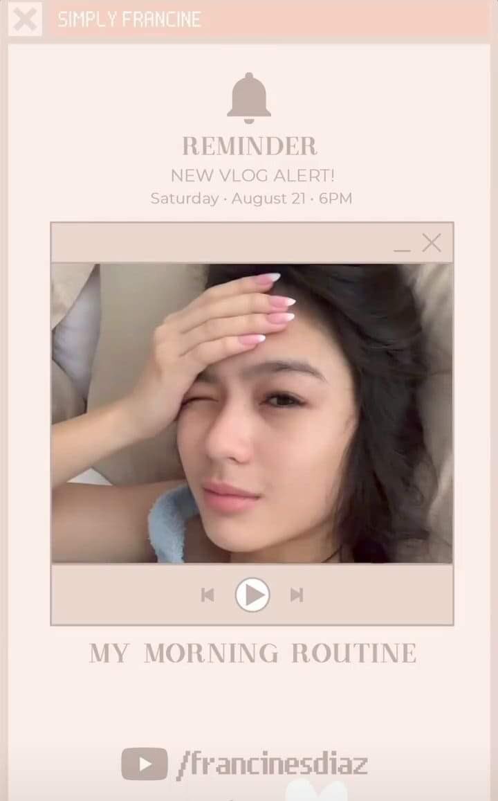 FranSethOFC_'s tweet photo. Set your REMINDER ON for #SimplyFrancine's new vlog later at 6PM! Don't forget to SUBSCRIBE &amp; LIKE!!💙🤍

📎Link to subscribe 

📌https://t.co/3RIaqelzku
@francinecarreld 

#FranSeth | #FrancineDiaz https://t.co/ypmBZ0TZk8