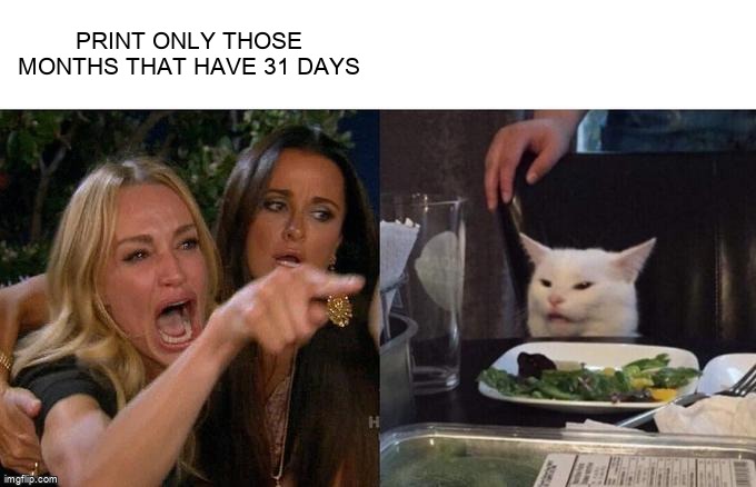 overflow_meme's tweet image. Print only those Months that have 31 days stackoverflow.com/questions/6886… #sql #oraclesqldeveloper #oracle