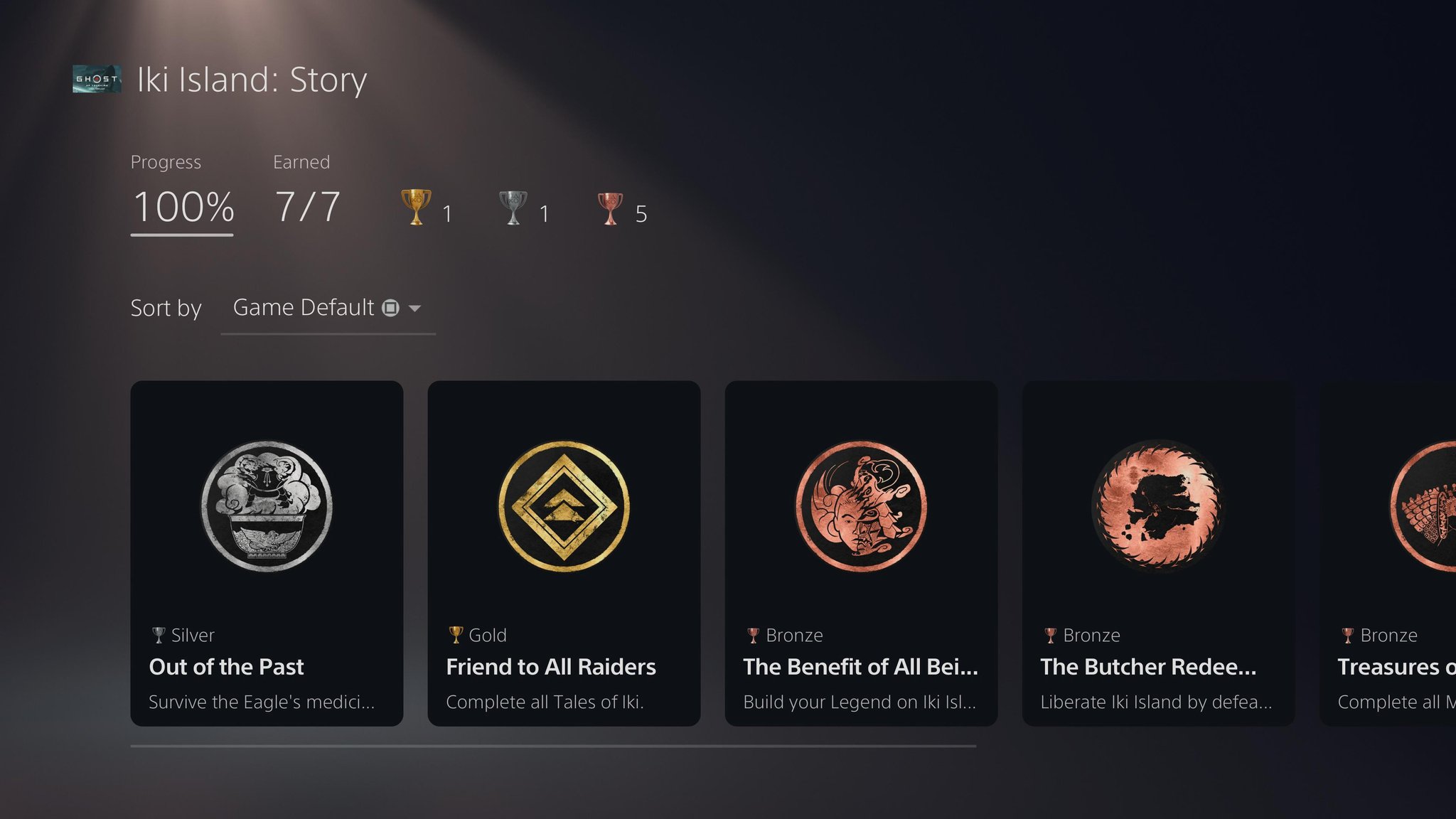 Ghost of Tsushima Trophies